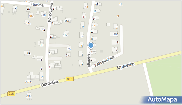 Racibórz, Gadego Bernarda, ks. prał., 4, mapa Racibórz