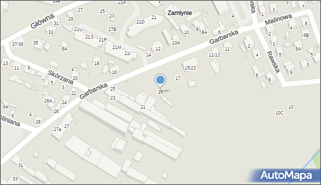 Radom, Garbarska, 19, mapa Radomia