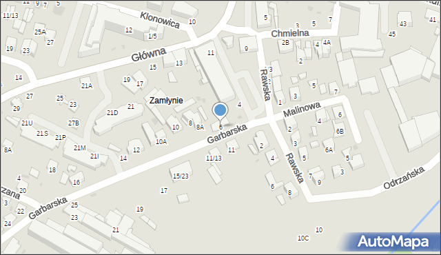 Radom, Garbarska, 6, mapa Radomia