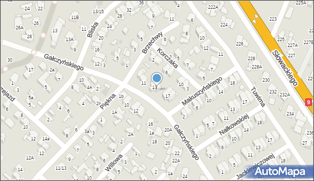 Radom, Gałczyńskiego Konstantego Ildefonsa, 15, mapa Radomia