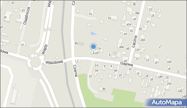 Radom, Gajowa, 7, mapa Radomia