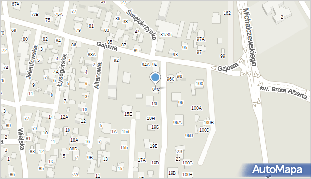 Radom, Gajowa, 94C, mapa Radomia