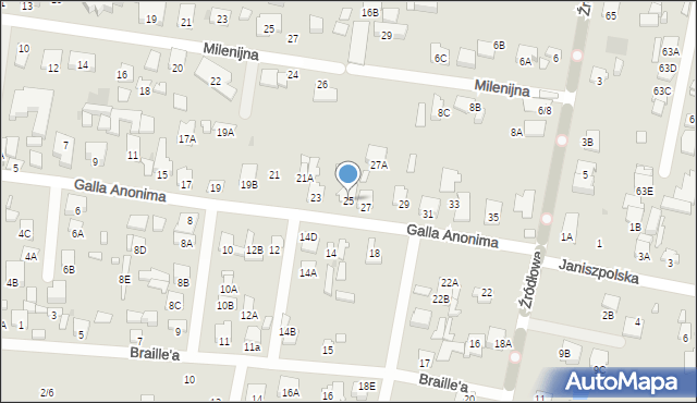 Radom, Galla Anonima, 25, mapa Radomia