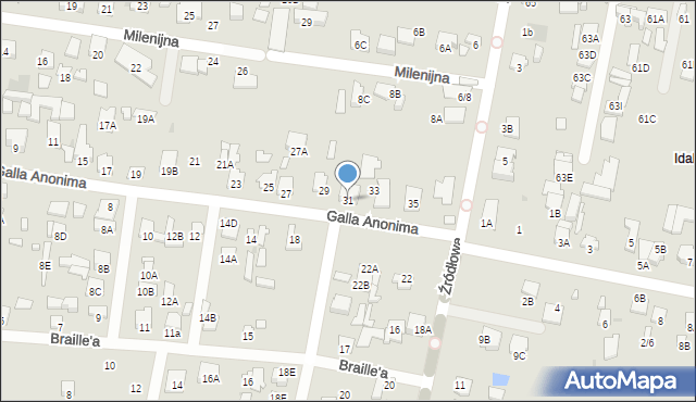 Radom, Galla Anonima, 31, mapa Radomia