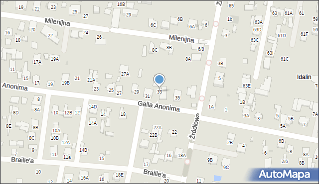 Radom, Galla Anonima, 33, mapa Radomia