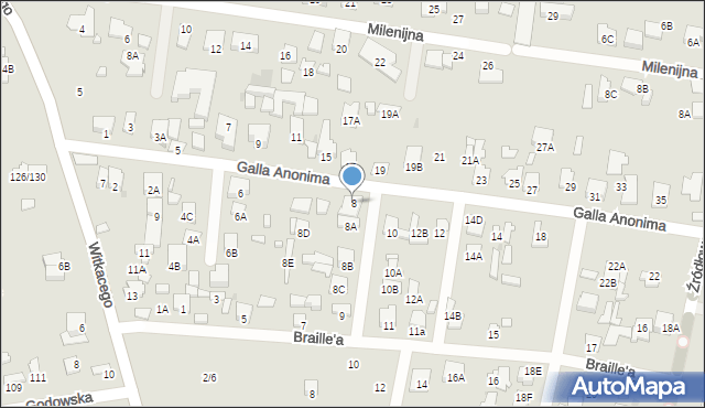 Radom, Galla Anonima, 8, mapa Radomia