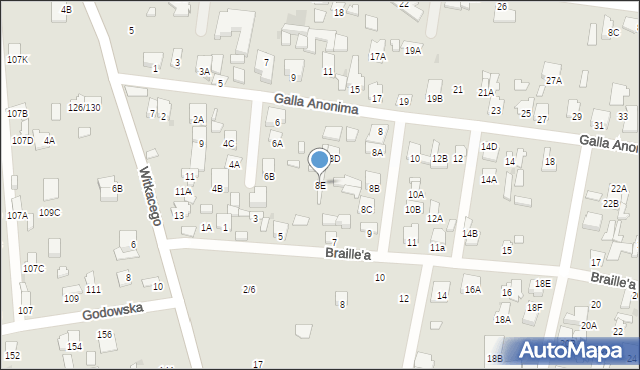 Radom, Galla Anonima, 8E, mapa Radomia