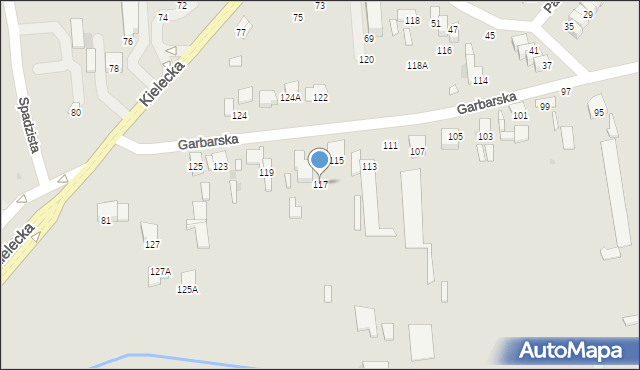 Radom, Garbarska, 117, mapa Radomia