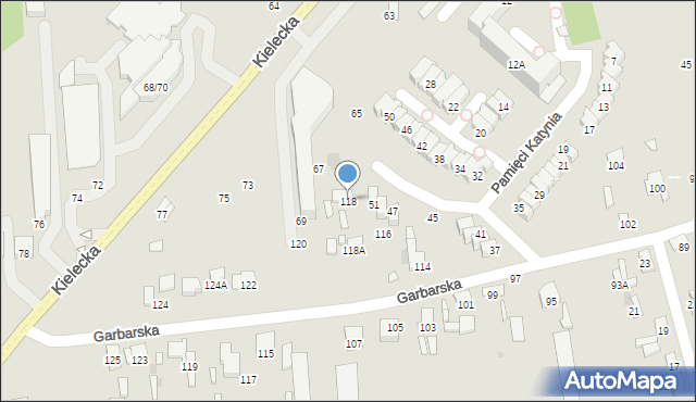 Radom, Garbarska, 118, mapa Radomia
