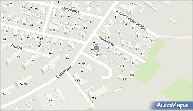 Radom, Garbarska, 51, mapa Radomia