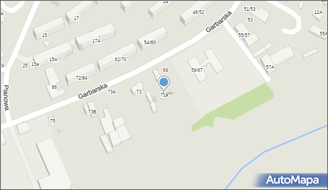 Radom, Garbarska, 71a, mapa Radomia