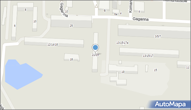 Radom, Gagarina Jurija, 21/23, mapa Radomia