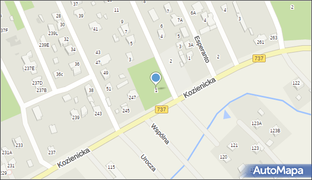 Radom, Gackiego Józefa, 1, mapa Radomia