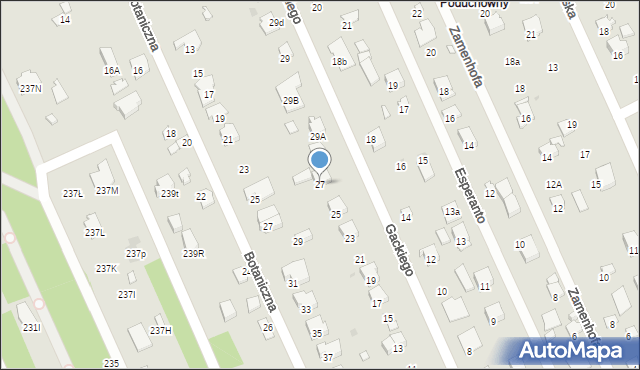 Radom, Gackiego Józefa, 27, mapa Radomia