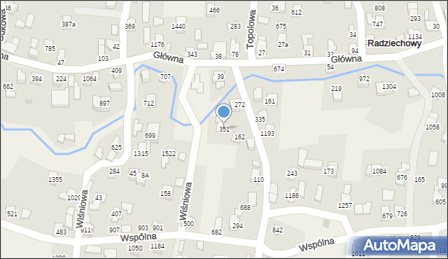 Radziechowy, Galiców, 351, mapa Radziechowy