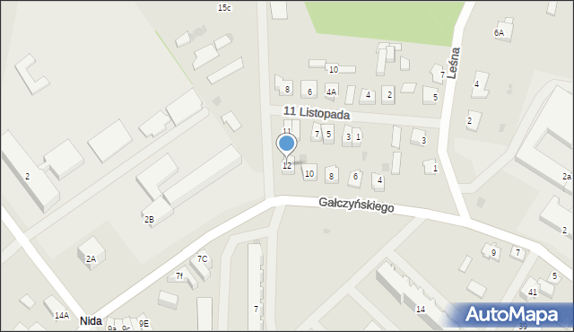 Ruciane-Nida, Gałczyńskiego Konstantego Ildefonsa, 12, mapa Ruciane-Nida