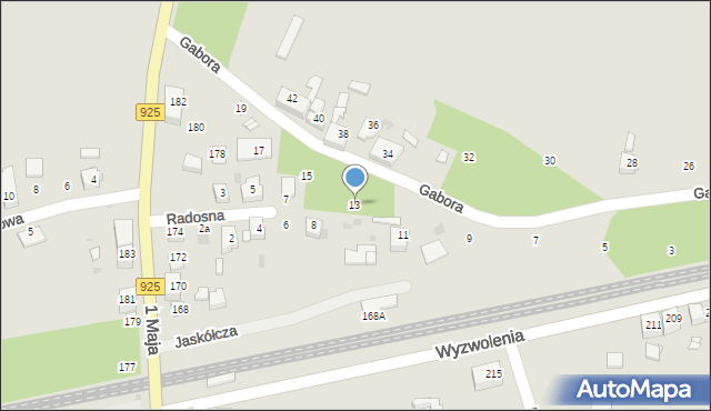 Ruda Śląska, Gabora Karola, 13, mapa Rudy Śląskiej