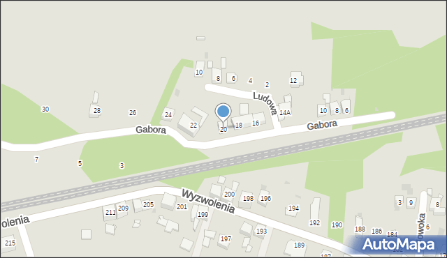 Ruda Śląska, Gabora Karola, 20, mapa Rudy Śląskiej