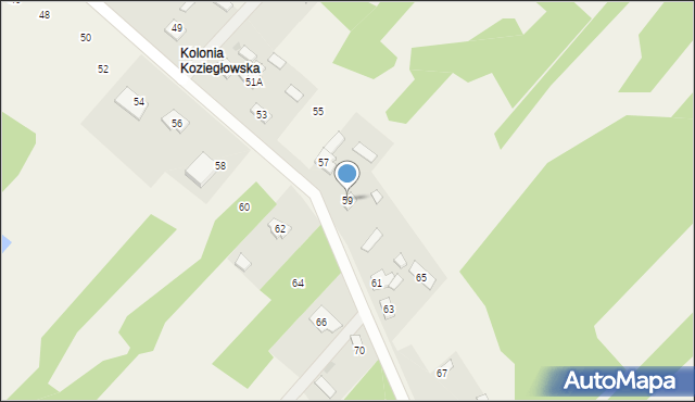 Rudnik Wielki, Gajowa, 59, mapa Rudnik Wielki