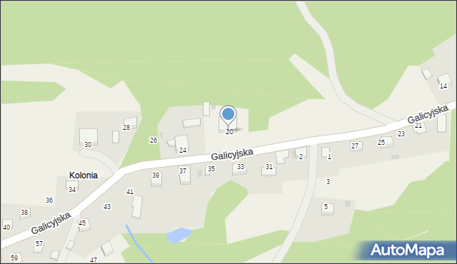 Rudno, Galicyjska, 20, mapa Rudno