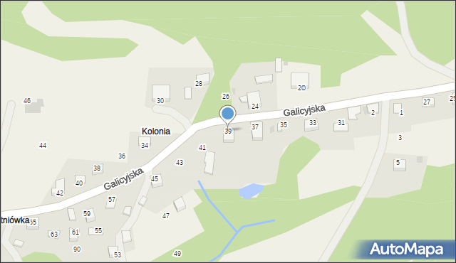 Rudno, Galicyjska, 39, mapa Rudno