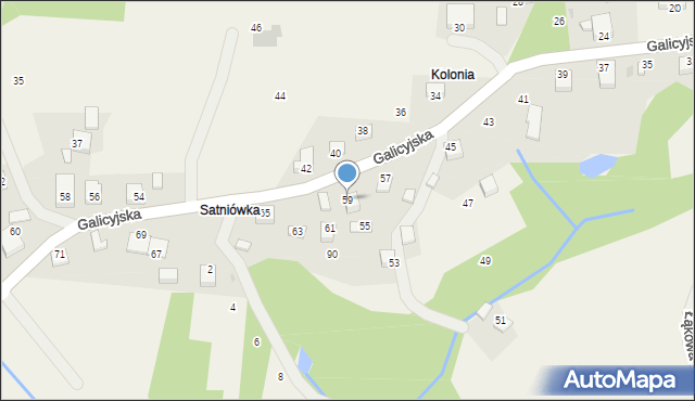 Rudno, Galicyjska, 59, mapa Rudno