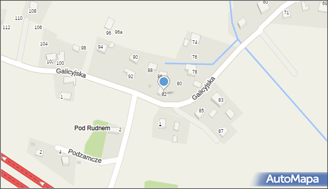Rudno, Galicyjska, 82, mapa Rudno