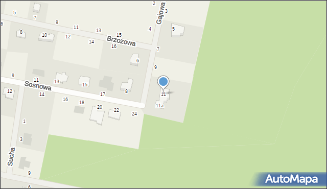 Rurzyca, Gajowa, 11, mapa Rurzyca