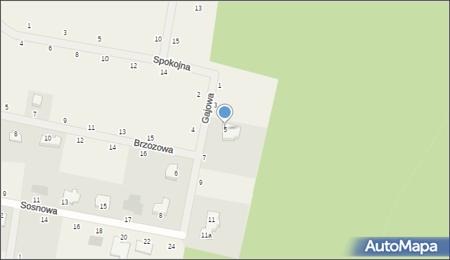 Rurzyca, Gajowa, 5, mapa Rurzyca