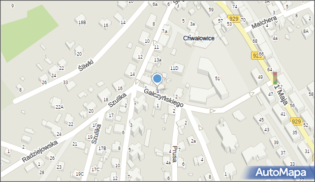 Rybnik, Gałczyńskiego Konstantego Ildefonsa, 4, mapa Rybnika