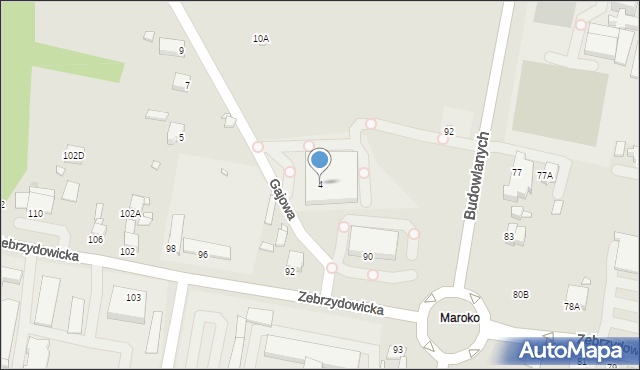 Rybnik, Gajowa, 4, mapa Rybnika