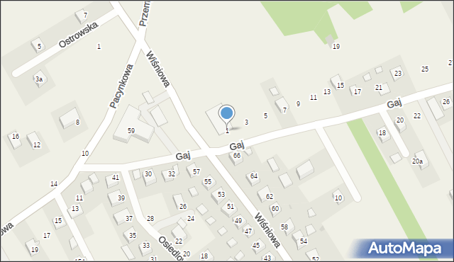 Rzezawa, Gaj, 1, mapa Rzezawa