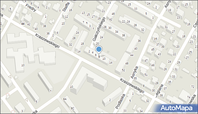 Siedlce, Gałczyńskiego Konstantego Ildefonsa, 8, mapa Siedlce