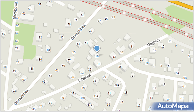 Siedlce, Gajowa, 16, mapa Siedlce