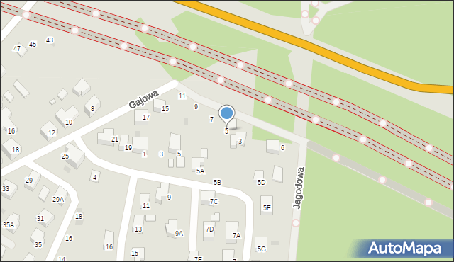 Siedlce, Gajowa, 5, mapa Siedlce