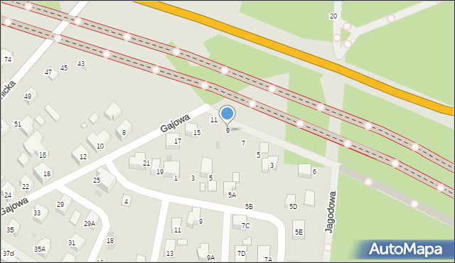 Siedlce, Gajowa, 9, mapa Siedlce