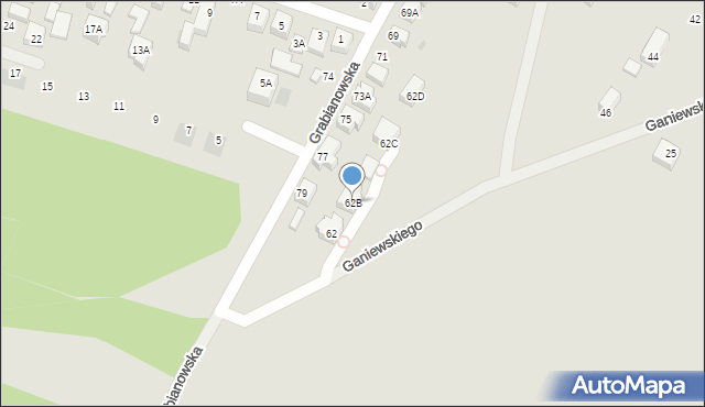 Siedlce, Ganiewskiego Adolfa, 62B, mapa Siedlce