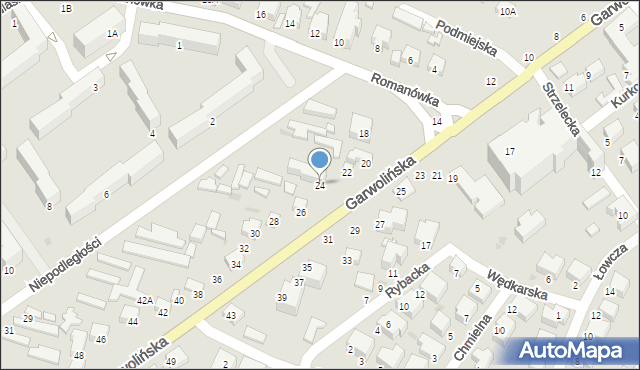 Siedlce, Garwolińska, 24, mapa Siedlce