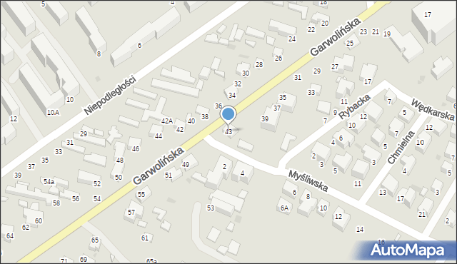 Siedlce, Garwolińska, 43, mapa Siedlce