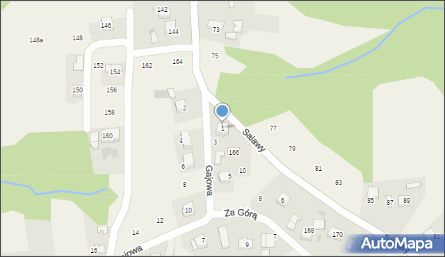 Siepraw, Gajowa, 1, mapa Siepraw