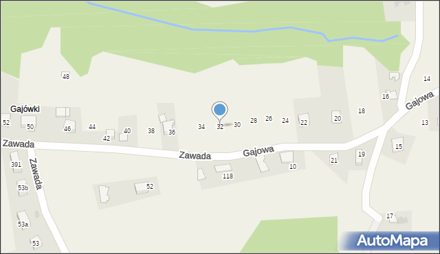 Siepraw, Gajowa, 32, mapa Siepraw