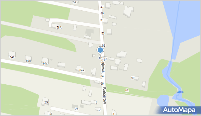 Skierniewice, Gajowa, 62, mapa Skierniewic