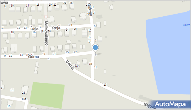 Skierniewice, Gajowa, 9, mapa Skierniewic