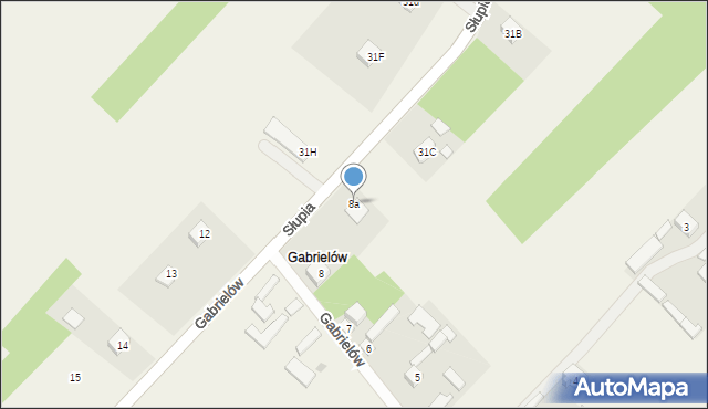Słupia, Gabrielów, 8a, mapa Słupia