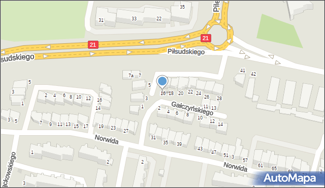 Słupsk, Gałczyńskiego Konstantego Ildefonsa, 16, mapa Słupska