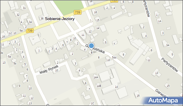 Sobienie-Jeziory, Garwolińska, 6, mapa Sobienie-Jeziory