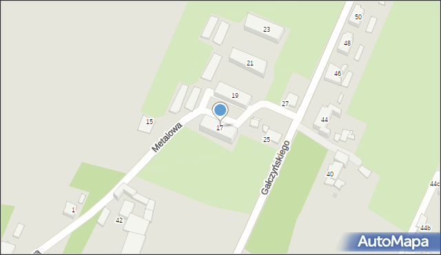 Sosnowiec, Gałczyńskiego Konstantego Ildefonsa, 17, mapa Sosnowca