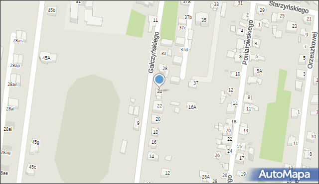 Sosnowiec, Gałczyńskiego Konstantego Ildefonsa, 24, mapa Sosnowca