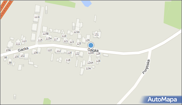 Sosnowiec, Gacka, 124b, mapa Sosnowca