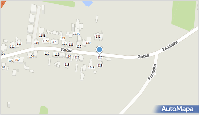 Sosnowiec, Gacka, 126, mapa Sosnowca